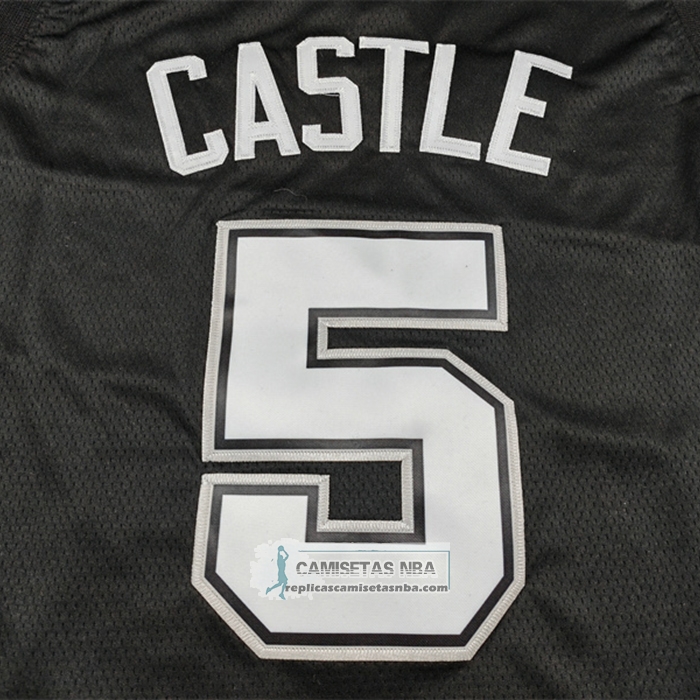 Camiseta San Antonio Spurs Stephon Castle NO 5 Ciudad 2025-26 Negro